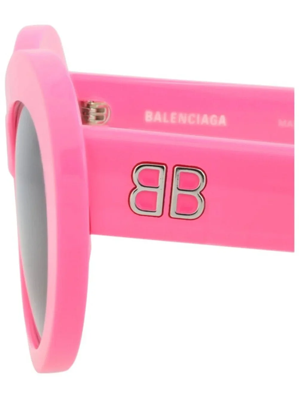New Balenciaga Women's Sunglasses Round Oval Recycled Acetate Frame Pink Pink